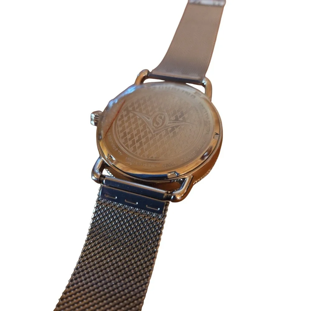 Stuhrling Original 40mm Case Swiss Quartz Stainless Mesh Bracelet Mens Watch